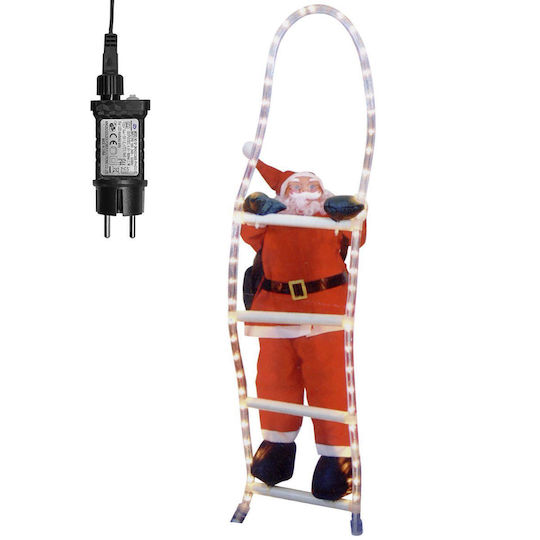 Outdoor Illuminated Santa Claus Electric in Ladder with Light Tube White 38x1.1x1.1cm