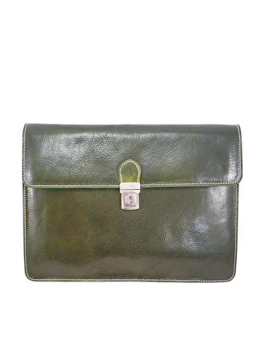 Mybag Δερμάτινος Ανδρικός Χαρτοφύλακας Πράσινος