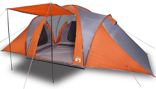vidaXL Σκηνή Camping Τούνελ Πορτοκαλί για 6 Άτομα 574x400x200εκ. Γκρι/Πορτοκαλί