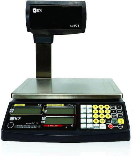 ICS Electronic Retail Scale with Column with Weighing Capacity of 30kg