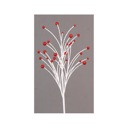 Red Pom Pom Branch 66cm