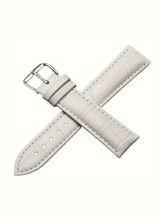 Wsshe Δερμάτινο Λουράκι Λευκό 20mm