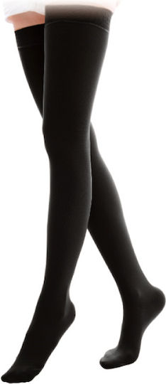 Adco Geschlossene Zehen Socken Oberschenkelhoch Graduierte Kompression 15-20 mmHg Schwarz
