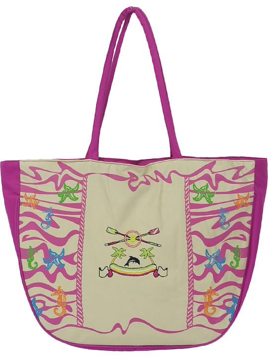 MI-TU Exclusive Stoff Strandtasche Fuchsia