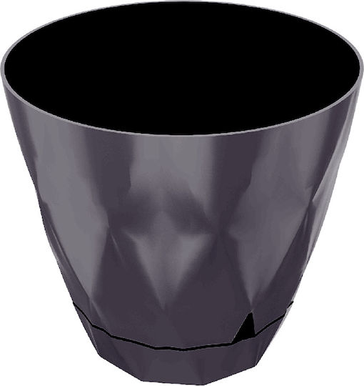 Violet House Pot Plastic Black