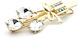 Gold mit Strass 6cm 1Stück