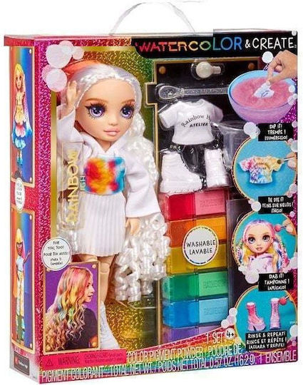 MGA Entertainment Watercolor Create Puppe Regenbogen High Batikkleid-Puppe mit Lila für 4++ Jahre