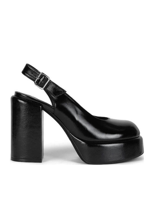 Black Heels with Strap Trivial Black 00138