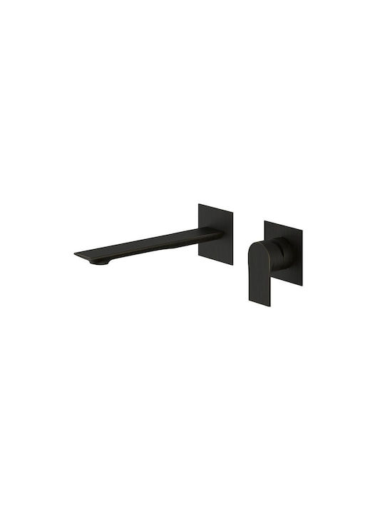 Kolossos Set Mischer & Auslauf für Wandmontage für für Waschbecken Schwarz