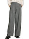 London Damen Hoch tailliert Stoff Capri Hose Gray