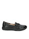 Leder Damen Mokassins in Schwarz Farbe