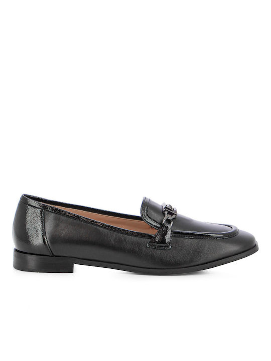 Leather Women's Moccasins in Black Color