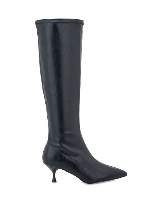 Damenstiefel mit mittlerem Absatz Schwarz