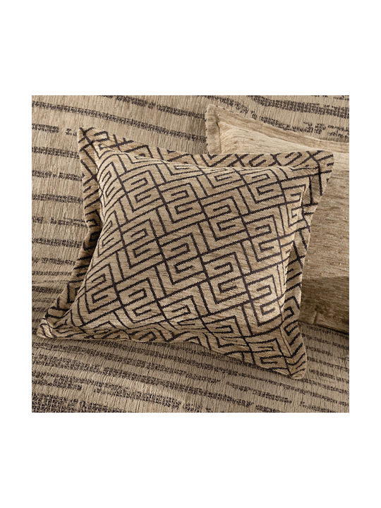 Guy Laroche Decorative Pillow Case Sydney Made Of 100% Cotton Gold 50x50cm