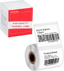 Vittalist Thermal Self-adhesive Label Roll 40 X 30 Mm 230 Labels Roll Vittalist Thermal Self-adhesive Label Roll 40 X 30 Mm 230 Labels Roll