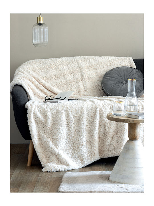 Palamaiki Aleria Furry Blanket Sofa 130x180cm Ecru