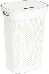 DEA home Z0452M0--2300 Wäschekorb aus Kunststoff mit Deckel 42x33x61cm Weiß