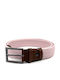 Elastic Men's Fabric Knitted Pink Belt