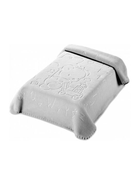 Adam Home Κουβέρτα Ισπανίας Κούνιας Ster 521 Βελουτέ Γκρι Grey 110x140εκ.