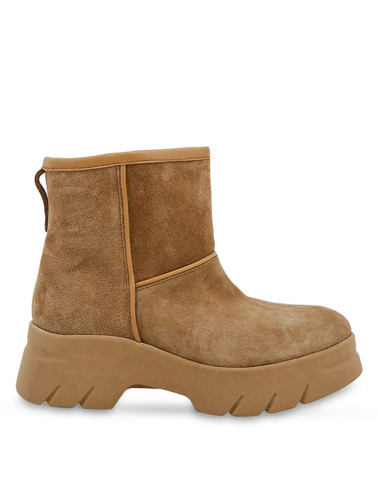 Wildleder Stiefeletten Damen Braun
