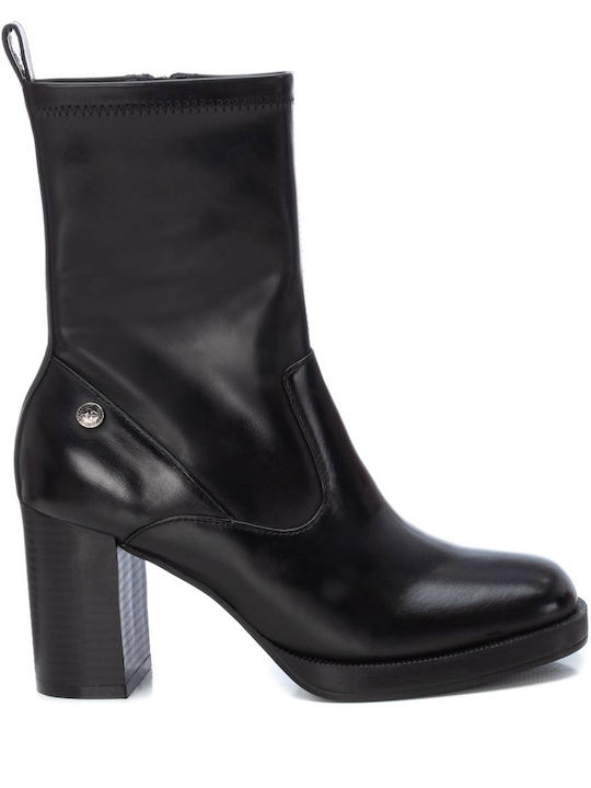 Xti Vegan Women's Ankle Boots with High Heel Black