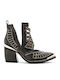Maceo Black 00138 Leather Women's Ankle Boots with Medium Heel Black
