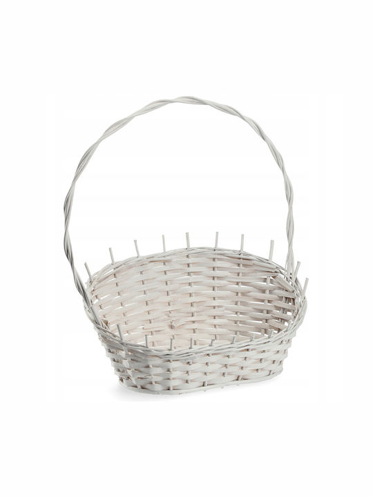 Kadax White Medium Wicker Gift Basket