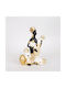 Decorative Resin Sculpture Woman Musical Instrument White-Black-Gold 18x13x25.5cm 13937 752-27048