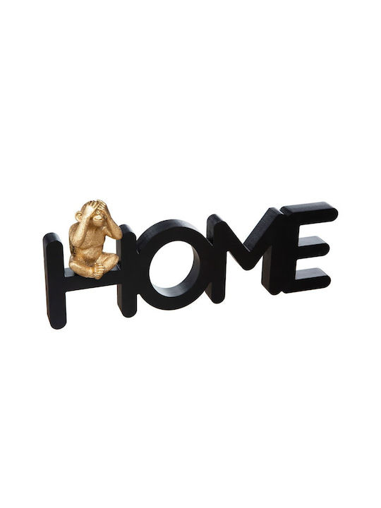 Dekorative Holzfigur Goldener Affe 37,3 x 6 x H 16 cm