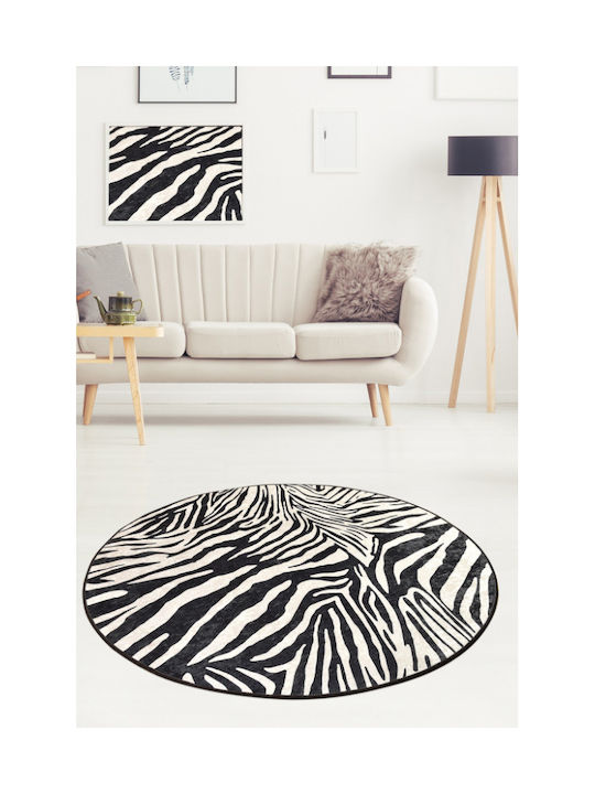 Conceptum Hypnose Zebra Covor Rotund Alb-negru