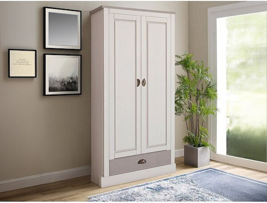 Ușă dublă Dulap de Haine Denton Bk109 Grey, White 75x45x185cm