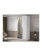 Doppeltür Kleiderschrank Atlanta 201 mit Spiegel Gold, White 100x58x215cm