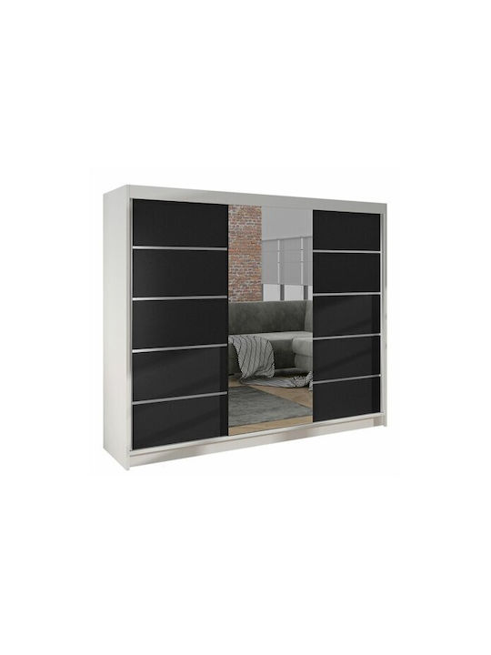 Triple Door Wardrobe Sliding Atlanta 162 with M...