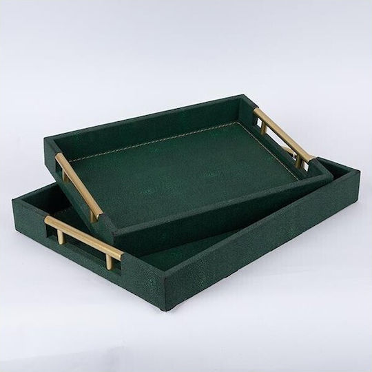 Δισκοi Σετ 2τμχ Pu Σκουρο Πρασινο 40x30x4.5 34x24x5.5cm 13084 752-16105