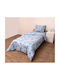 Viopros Set Kids Duvet Cover Single with Pillowcase Cotton Blue 160x240cm