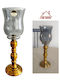 Glass Candle Holder with Metal Base 10x32cm Forhome 321476 Home