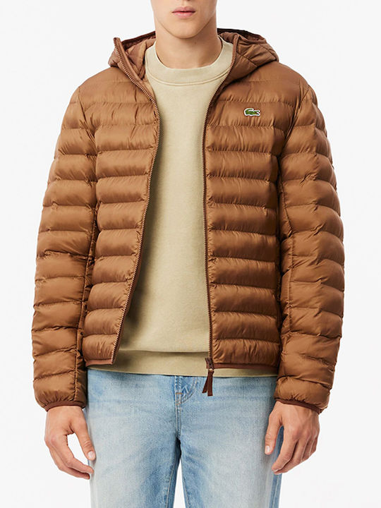 Lacoste Geacă Puffer Waterproof Maro Sandy Brown