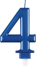 Unique Birthday Candle Number 4 In Blue Color U...