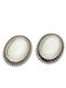 Stainless Steel Stud Earrings White Stone 3.1cm E3076