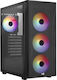 Aerocool Designer-G-BK-v1 Gaming Midi Tower Computer Case with Side Window Black