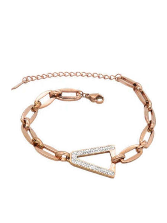 Bizou-Shop Women's Bracelet Chain made of Steel Gold Plated with Zircon