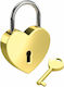 Basi Love Heart Lock Gold Λουκέτο Αγάπης Σχήμα Καρδιάς Χρυσό