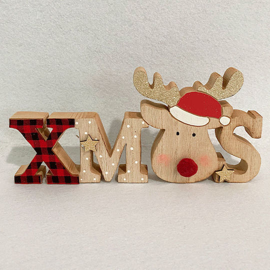 Christmas Wooden Figure Sign Height 23cm