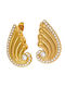 Stainless Steel Stud Earrings Zircon 2.9cm E1515