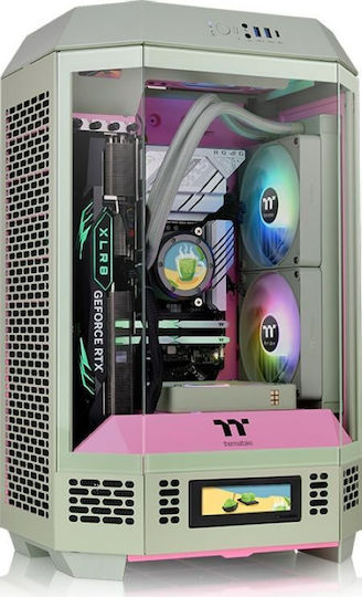 Thermaltake The Tower 300 Gaming Mikro-Turm Computergehäuse mit Seitenfenster und RGB-Beleuchtung Matcha Plum