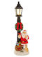 Iliadis Christmas Illuminated Decorative Village with Battery 38x12x10.5cm. Santa Claus