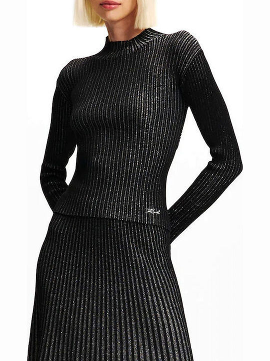 Women's Blouse Turtleneck Black