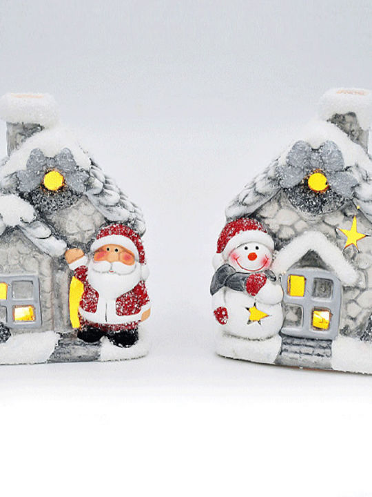 Christmas Illuminated Decorative House White 11.2x9x6.5cm.