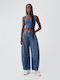 Hoch tailliert Damenjeans Dark Blue Indigo