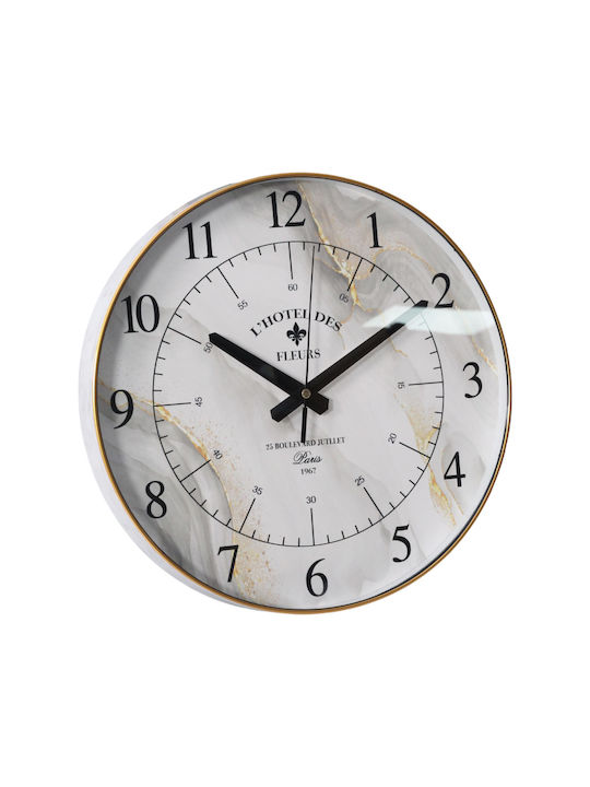 Ankor Wanduhr Kunststoff Weiß Ø35cm